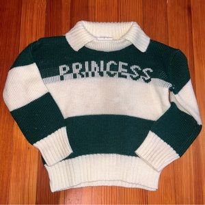 Vintage princess sweater T5 toddler knit acrylic ego-trix 80s vtg
